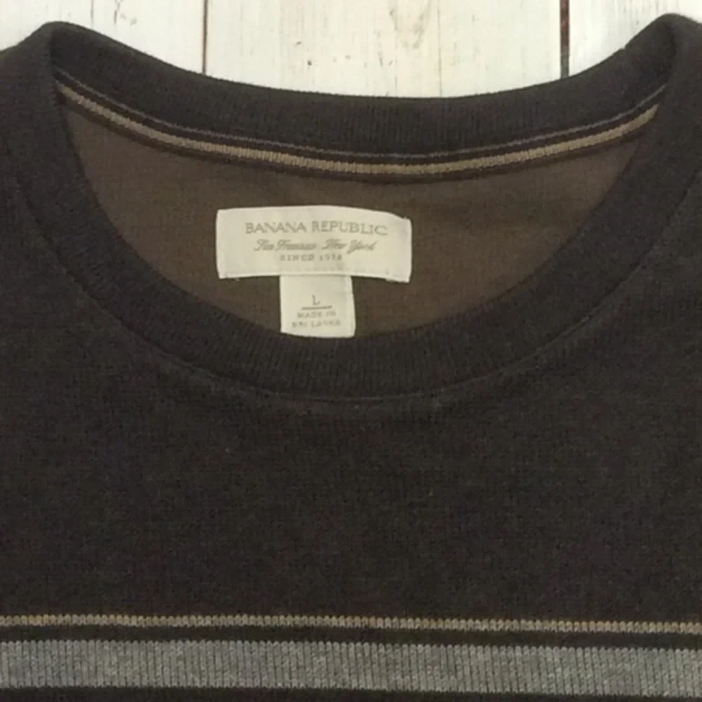 Banana Republic Men’s Brown Casual Classic Crewneck Long Sleeve Sweater